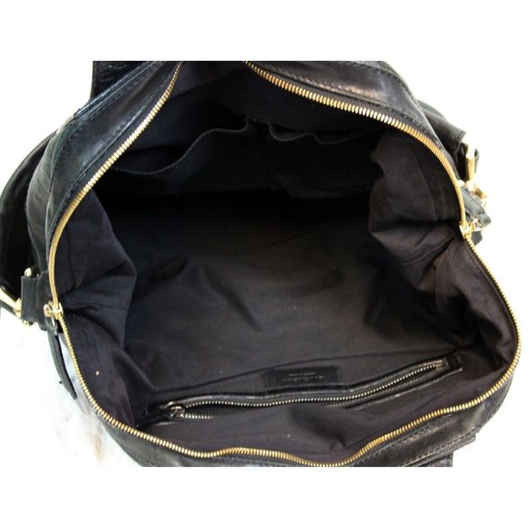 Givenchy Nightingale Black Leather Bag Satchel Bag Removable Strap Pockets - Picture 8 of 12